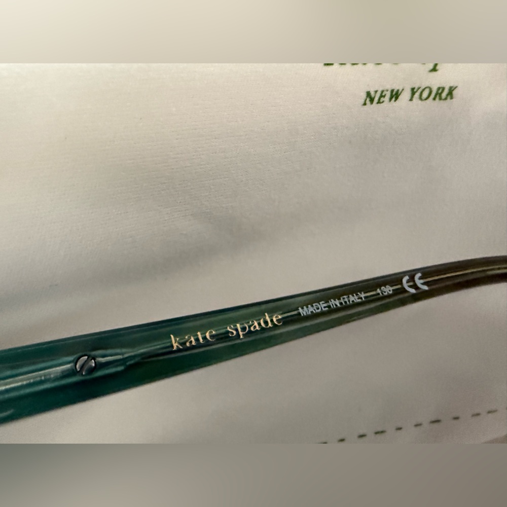 Kate Spade Elizabeth 0JEY brown tortoise teal Italian made eyeglasses frames EUC - Picture 3 of 12